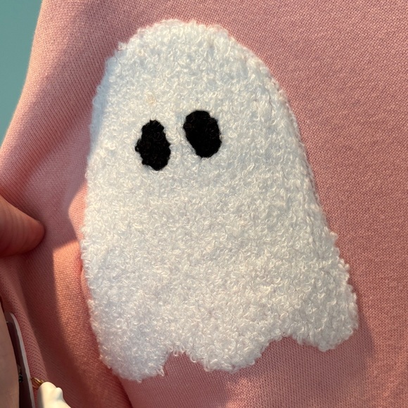 Peach Love California Pink Ghost Sweatshirt XL NWT comes with matching earrings - Picture 9 of 9